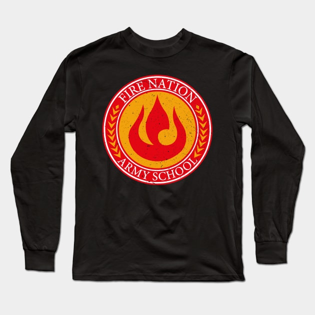 Worn Fire Nation Army School Logo Long Sleeve T-Shirt by GraphicBazaar